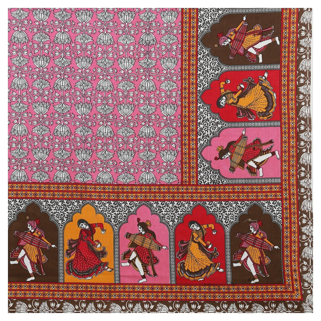 Rudra Bazaar Multicolour 210 TC Cotton Double King Bedsheet With 2 Pillow Covers - Distacart