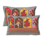 Rudra Bazaar Multicolour 210 TC Cotton Double King Bedsheet With 2 Pillow Covers - Distacart