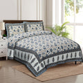 Rudra Bazaar Multicolour 210 TC Cotton Double King Bedsheet With 2 Pillow Covers - Distacart