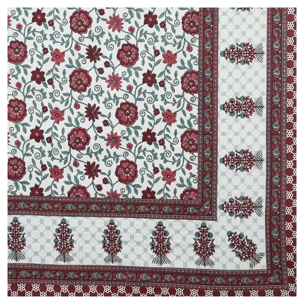 Rudra Bazaar Multicolour 210 TC Cotton Double King Bedsheet With 2 Pillow Covers - Distacart