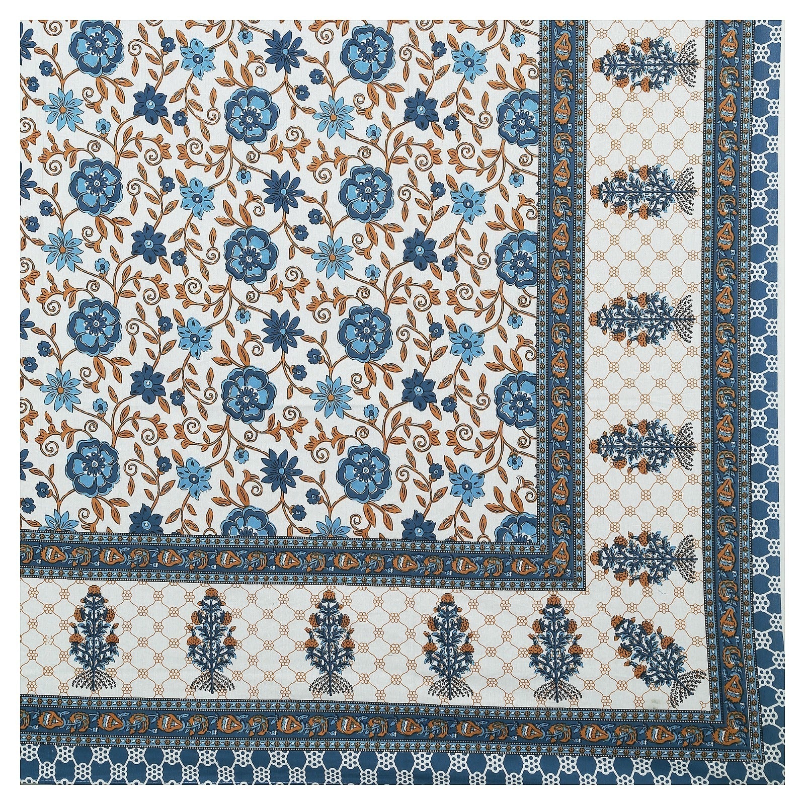 Rudra Bazaar Multicolour 210 TC Cotton Double King Bedsheet With 2 Pillow Covers - Distacart
