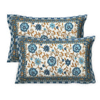 Rudra Bazaar Multicolour 210 TC Cotton Double King Bedsheet With 2 Pillow Covers - Distacart
