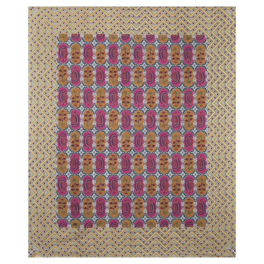 Rudra Bazaar Multicolour 210 TC Cotton Double King Bedsheet With 2 Pillow Covers - Distacart