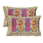 Rudra Bazaar Multicolour 210 TC Cotton Double King Bedsheet With 2 Pillow Covers - Distacart