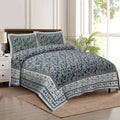 Rudra Bazaar Multicolour 210 TC Cotton Double King Bedsheet With 2 Pillow Covers - Distacart