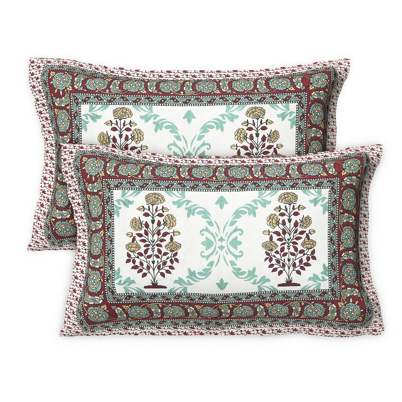 Rudra Bazaar Multicolour 210 TC Cotton Double King Bedsheet With 2 Pillow Covers - Distacart