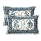 Rudra Bazaar Multicolour 210 TC Cotton Double King Bedsheet With 2 Pillow Covers - Distacart