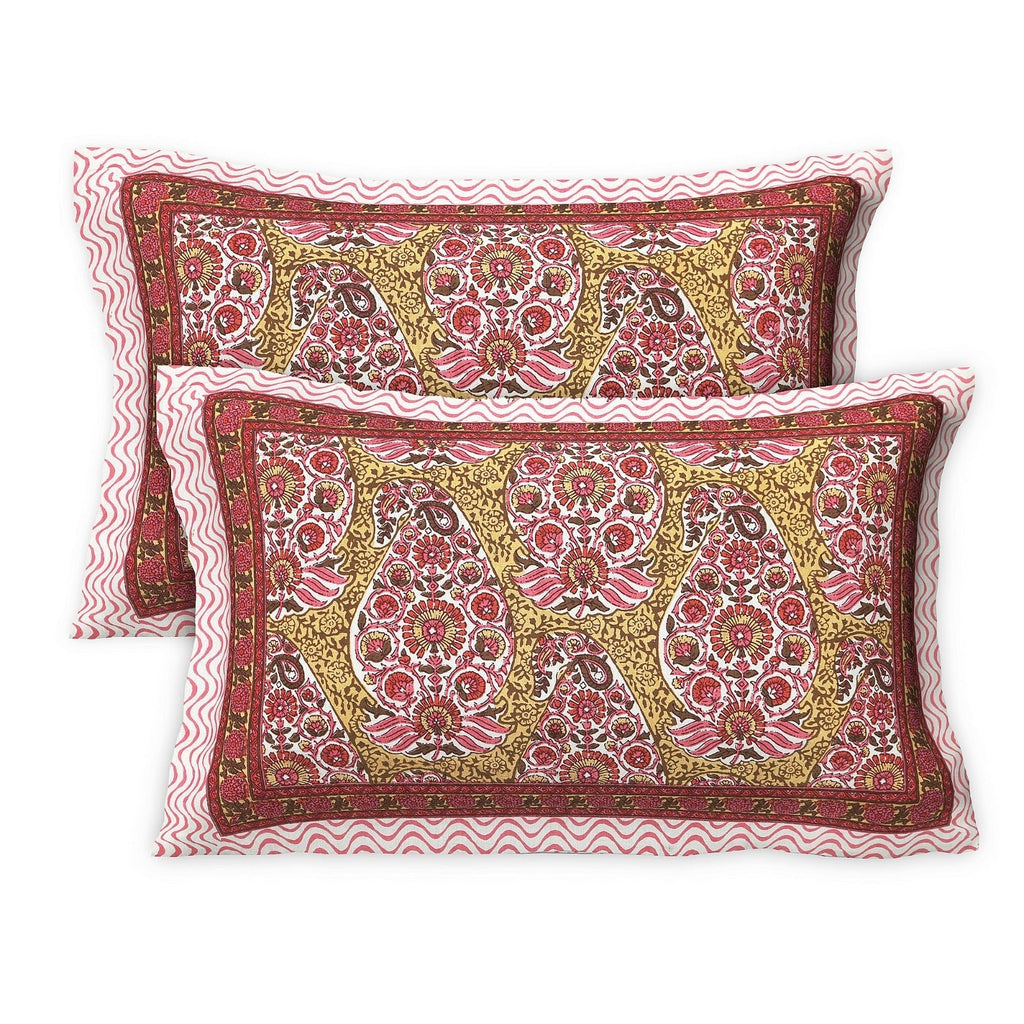 Rudra Bazaar Multicolour 210 TC Cotton Double King Bedsheet With 2 Pillow Covers - Distacart