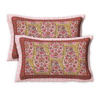 Rudra Bazaar Multicolour 210 TC Cotton Double King Bedsheet With 2 Pillow Covers - Distacart