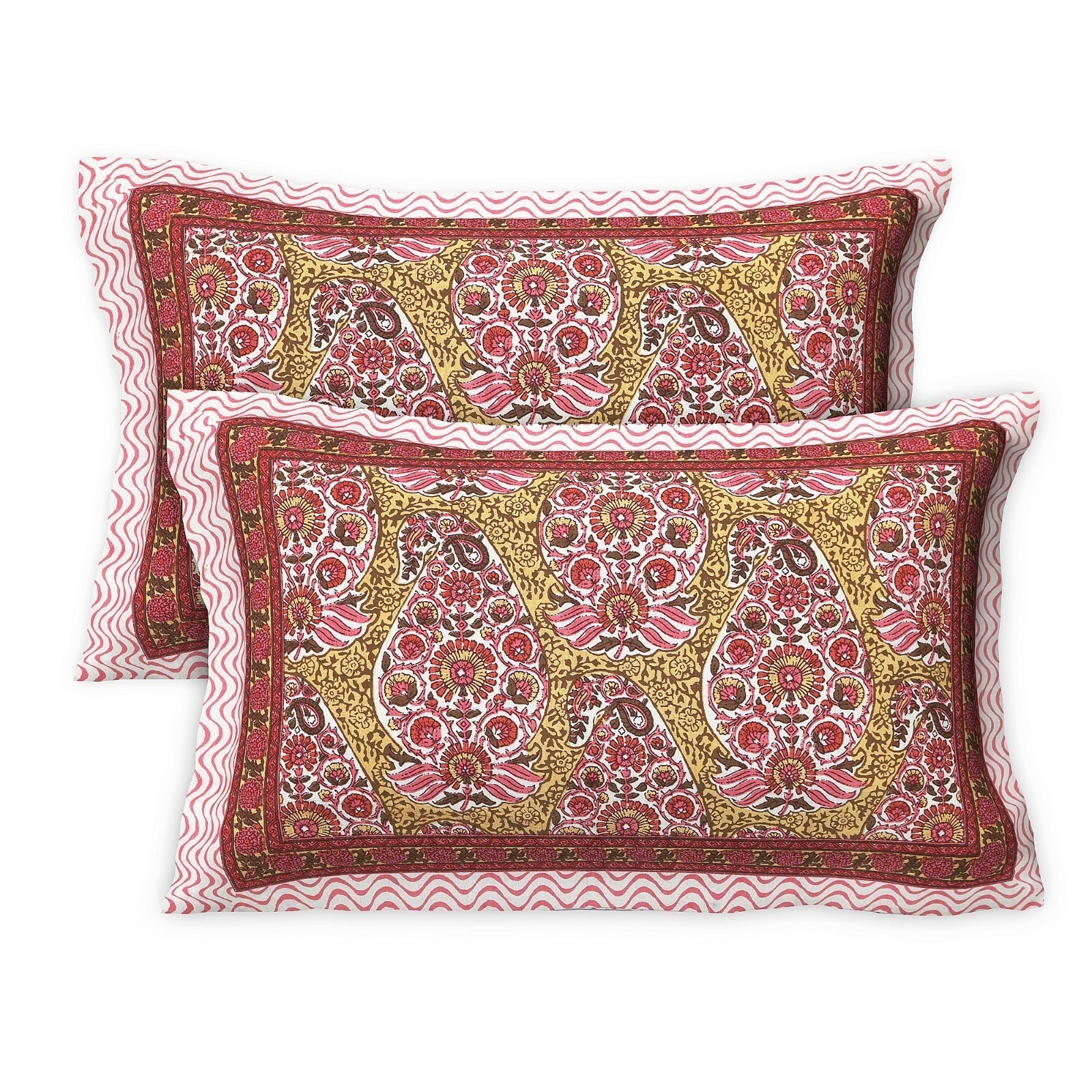 Rudra Bazaar Multicolour 210 TC Cotton Double King Bedsheet With 2 Pillow Covers - Distacart