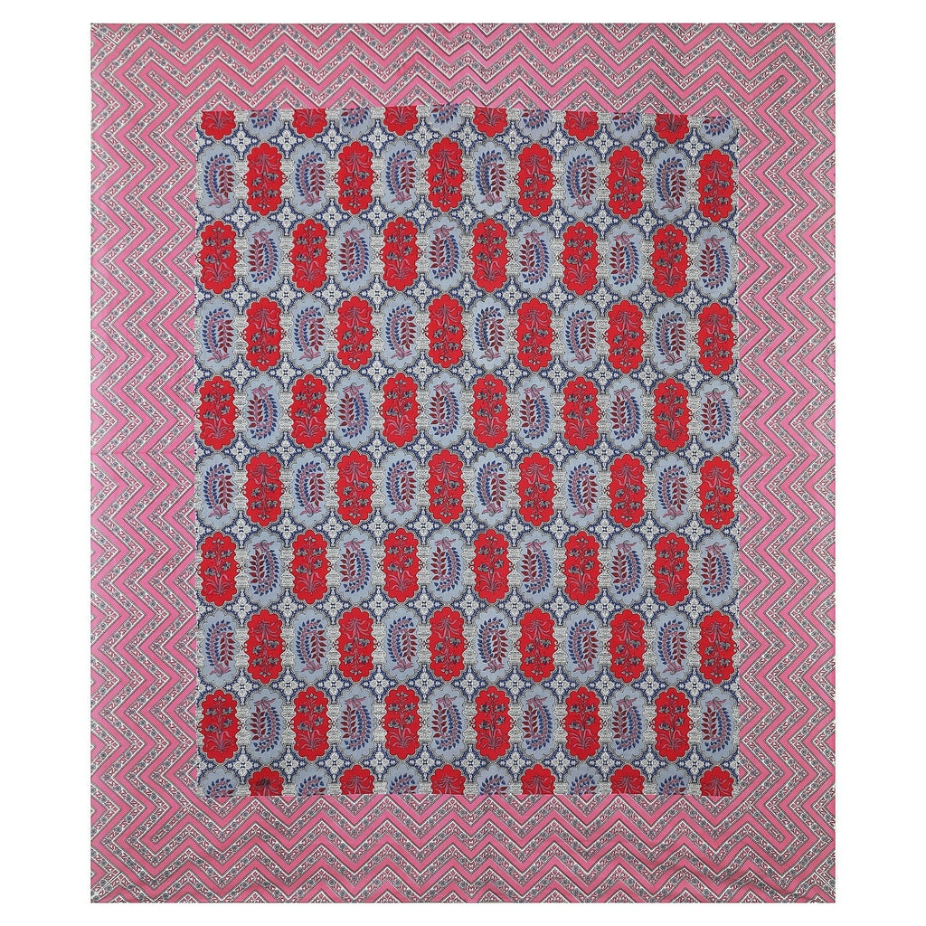 Rudra Bazaar Multicolour 210 TC Cotton Double King Bedsheet With 2 Pillow Covers - Distacart
