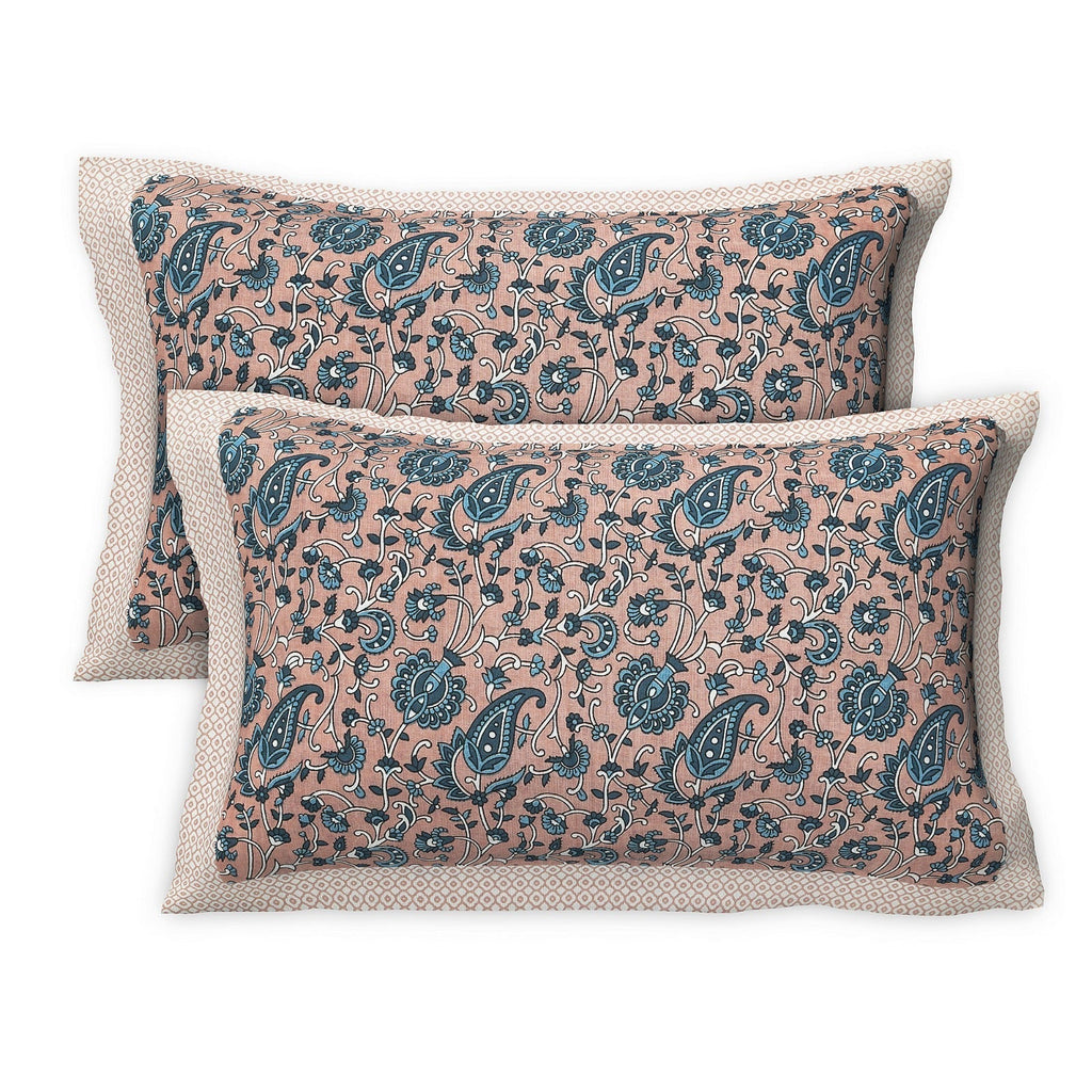 Rudra Bazaar Multicolour 210 TC Cotton Double King Bedsheet With 2 Pillow Covers - Distacart