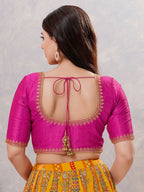 Joban Fashion Women Silk Purple Stitched Blouse