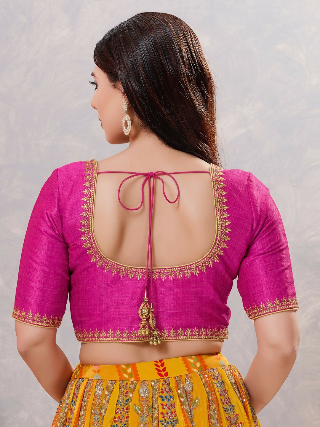 Joban Fashion Women Silk Purple Stitched Blouse