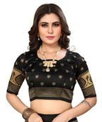 Vamika Black Printed Art Silk Saree
