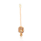 Tehzeeb Creations Golden Plated Necklace With Stone And Pearl Studded