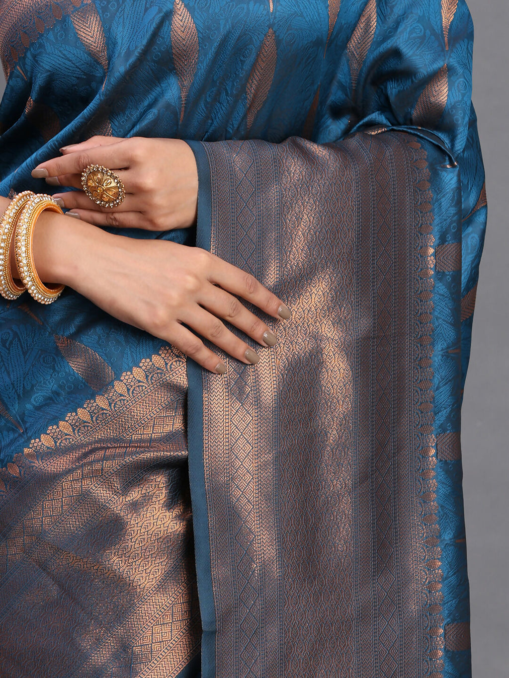 Shree Shyam Fashion Silk Peach Saree - Distacart