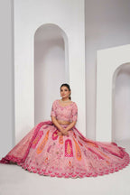 Kesar Fab Pink Silk Embroidered Lehenga