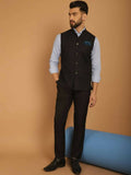 Even Apparels Pure Wool Nehru Jacket - Black