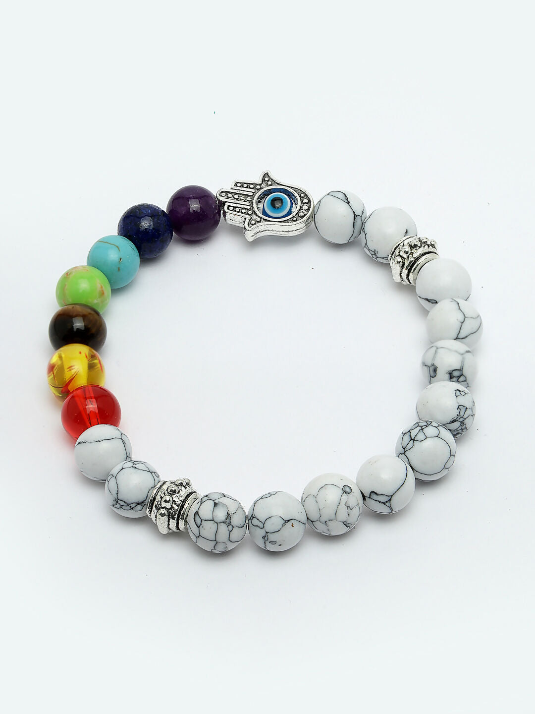 NVR Men & Women Multi Colour Marbel Crystal Elasticated Bracelet - Distacart