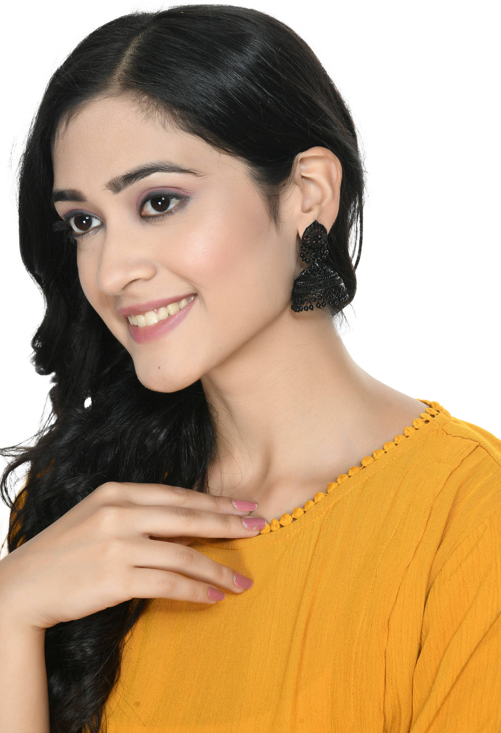 Mominos Fashion Johar Kamal Latest Design Black Color Jhumkas - Distacart