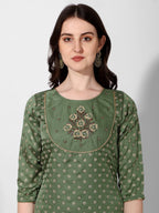Embroidered Silk Kurta With Pant And Dupatta Set, Multicolor - Hiral Fashion - Distacart