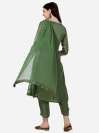 Embroidered Silk Kurta With Pant And Dupatta Set, Multicolor - Hiral Fashion - Distacart