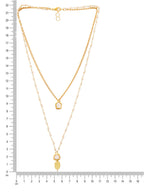 Ruby Raang Double Layered Yellow Onyx and Kundan Necklace