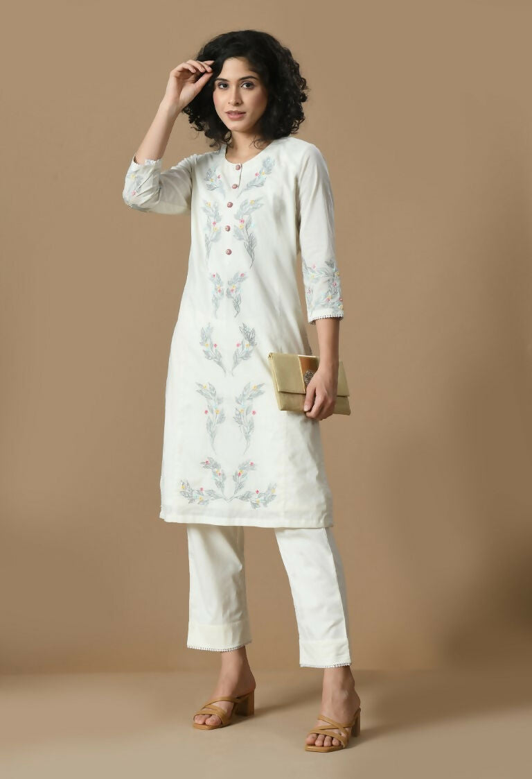 Joban Fashion White Cotton Kurta Set