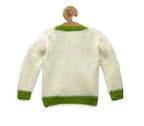 Chutput Kids Woollen Hand Knitted Strawberry Sweater - Cream