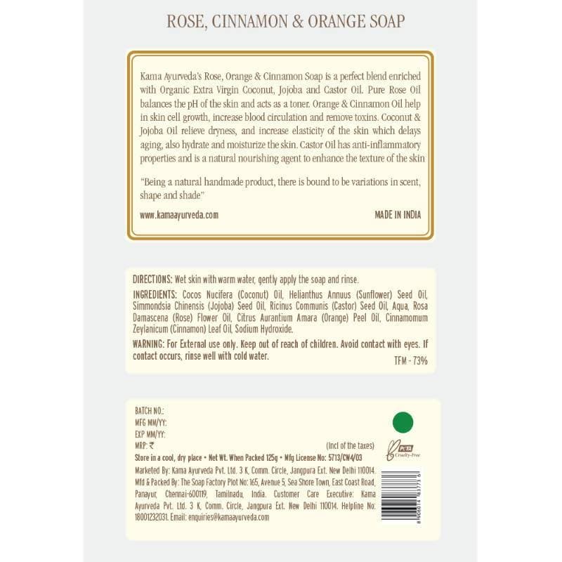 Kama Ayurveda Rose, Cinnamon & Orange soap Ingredients