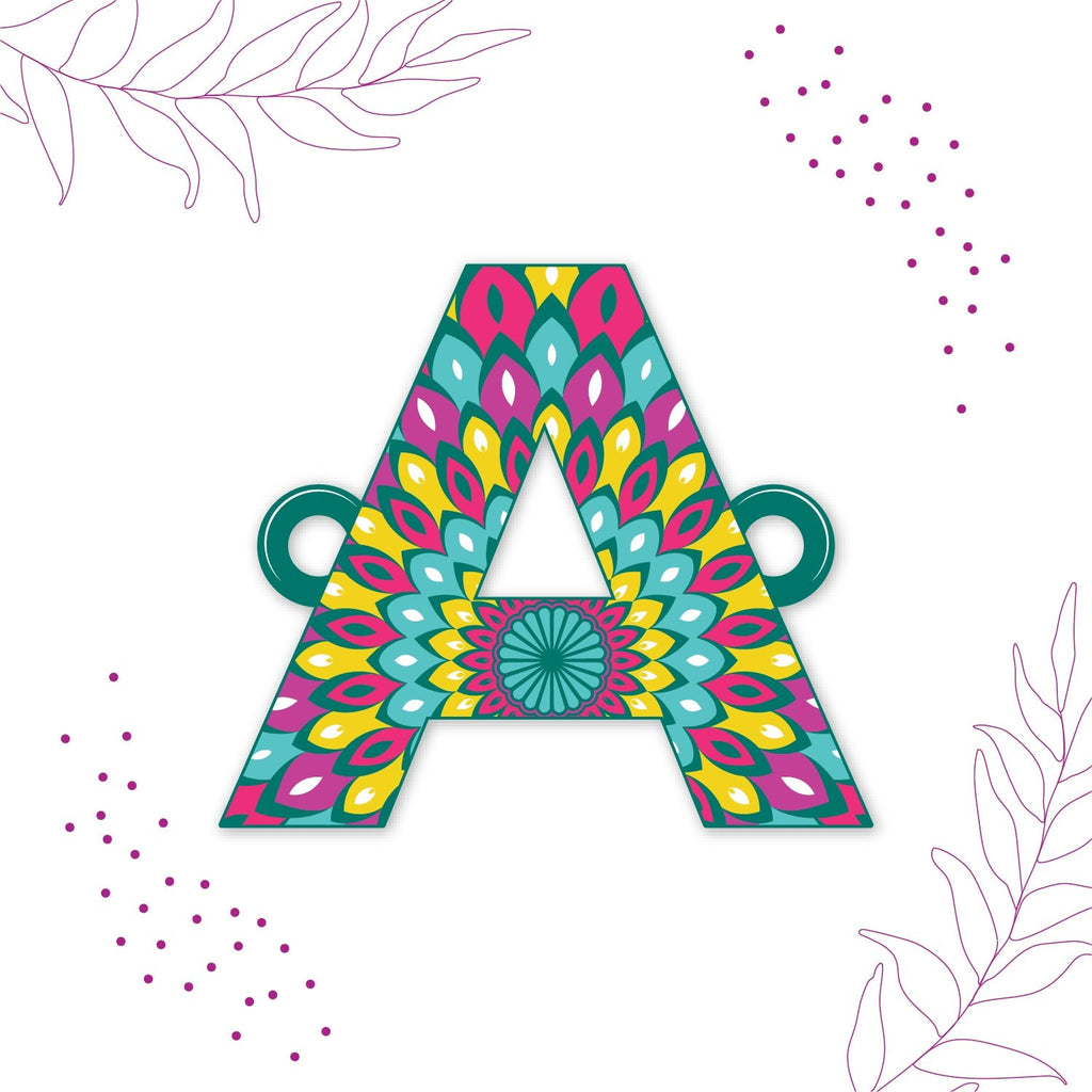 Indianvibez Alphabet A Wooden Rakhi - Kids Rakhi