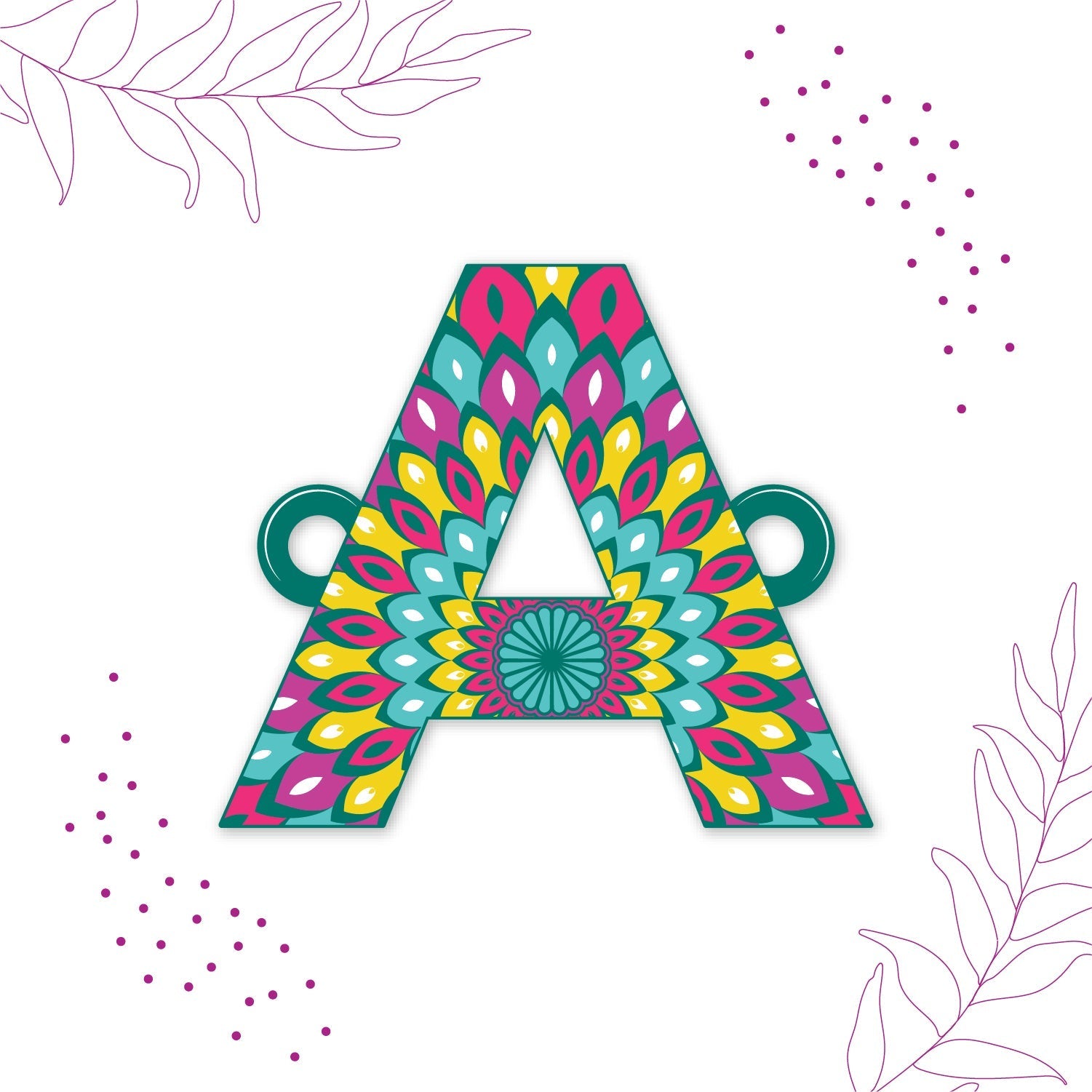 Indianvibez Alphabet A Wooden Rakhi - Kids Rakhi