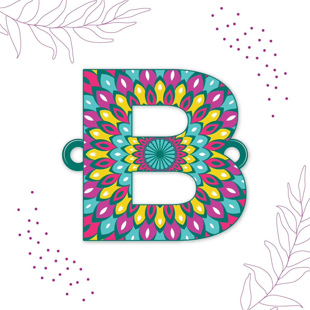 Indianvibez Alphabet B Wooden Rakhi - Kids Rakhi