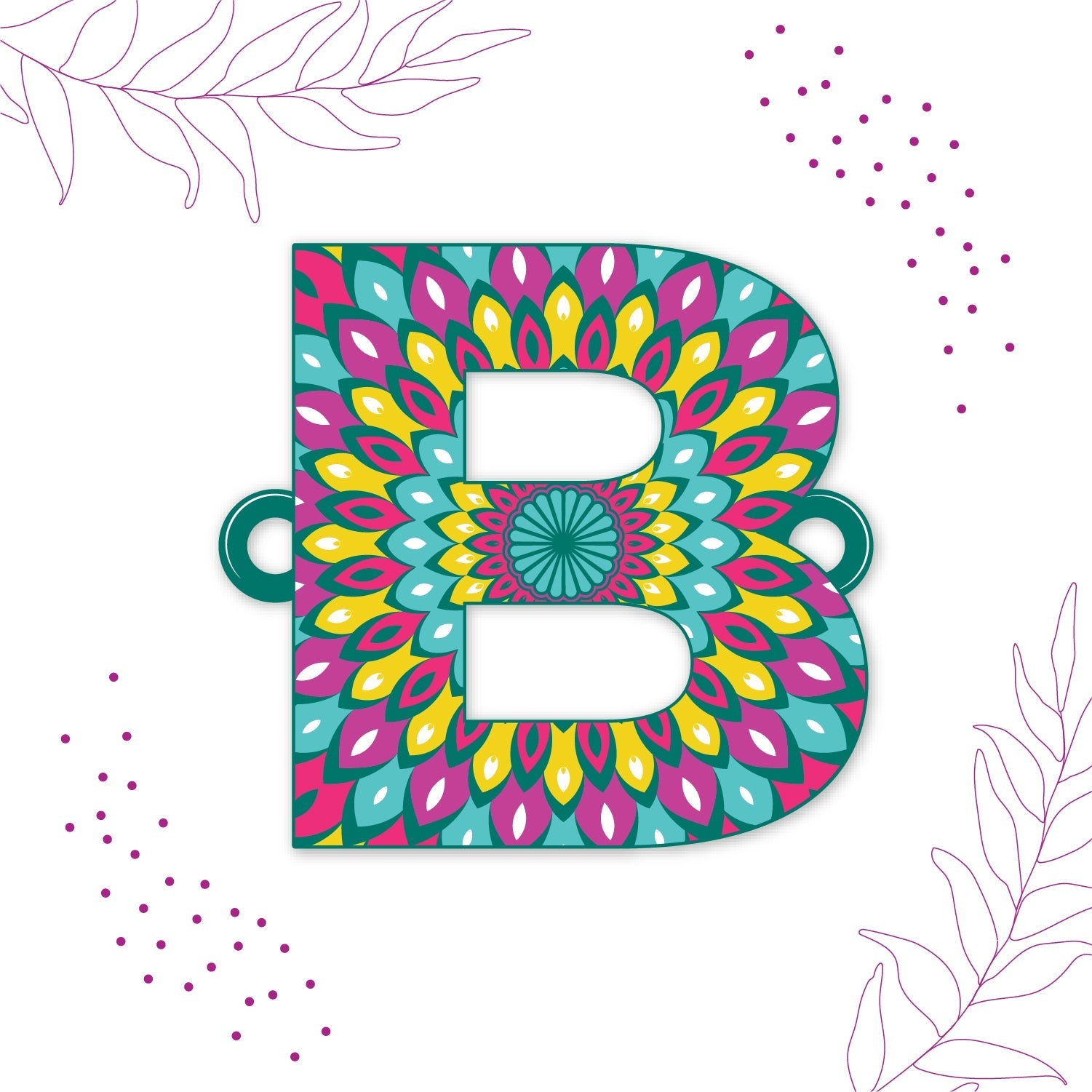 Indianvibez Alphabet B Wooden Rakhi - Kids Rakhi