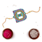 Indianvibez Alphabet B Wooden Rakhi - Kids Rakhi