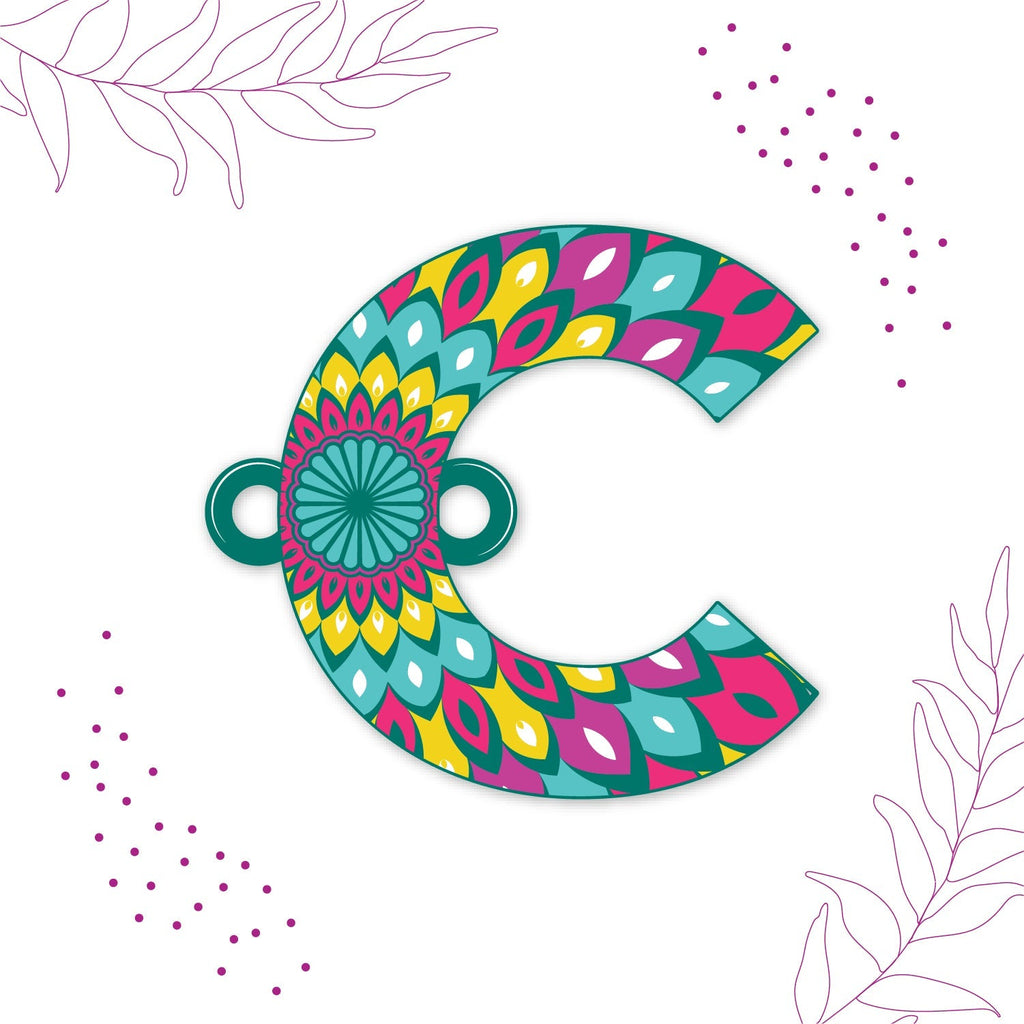 Indianvibez Alphabet C Wooden Rakhi - Kids Rakhi - Distacart