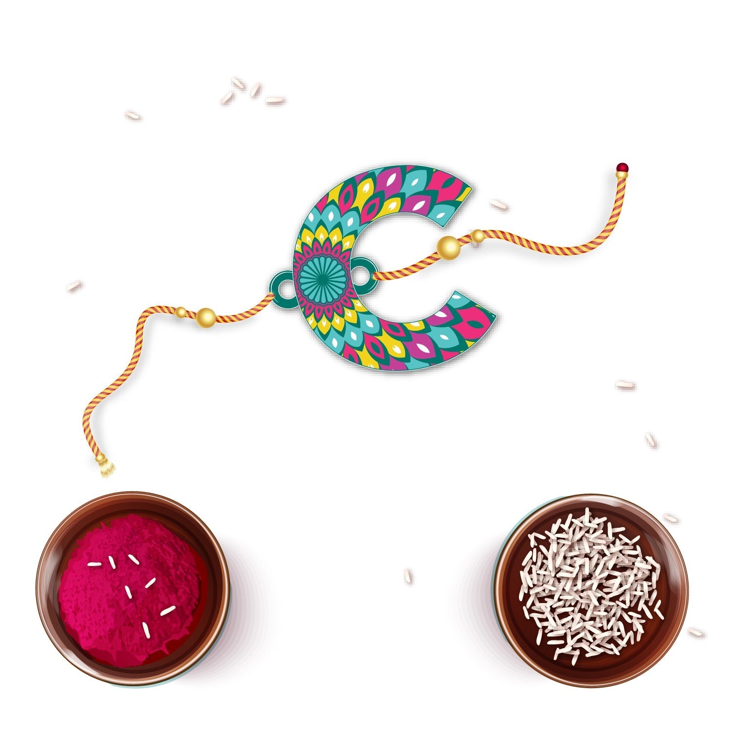 Indianvibez Alphabet C Wooden Rakhi - Kids Rakhi - Distacart