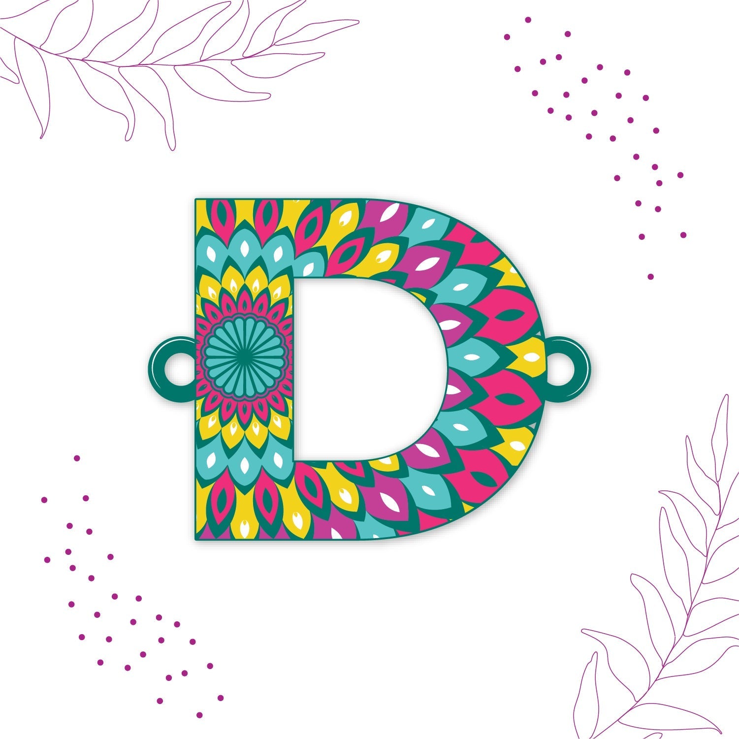 Indianvibez Alphabet D Wooden Rakhi - Kids Rakhi