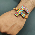 Indianvibez Alphabet F Wooden Rakhi - Kids Rakhi