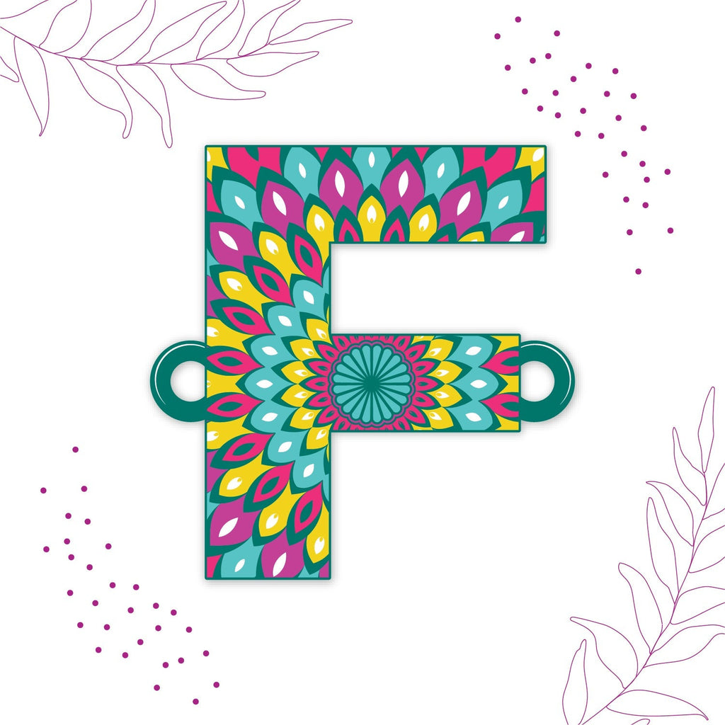 Indianvibez Alphabet F Wooden Rakhi - Kids Rakhi