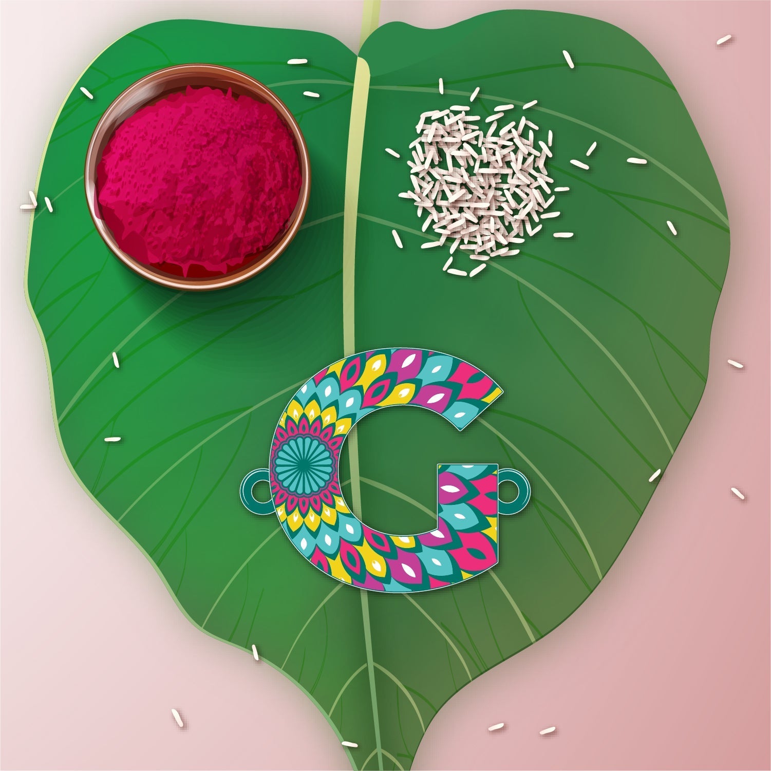 Indianvibez Alphabet G Wooden Rakhi - Kids Rakhi