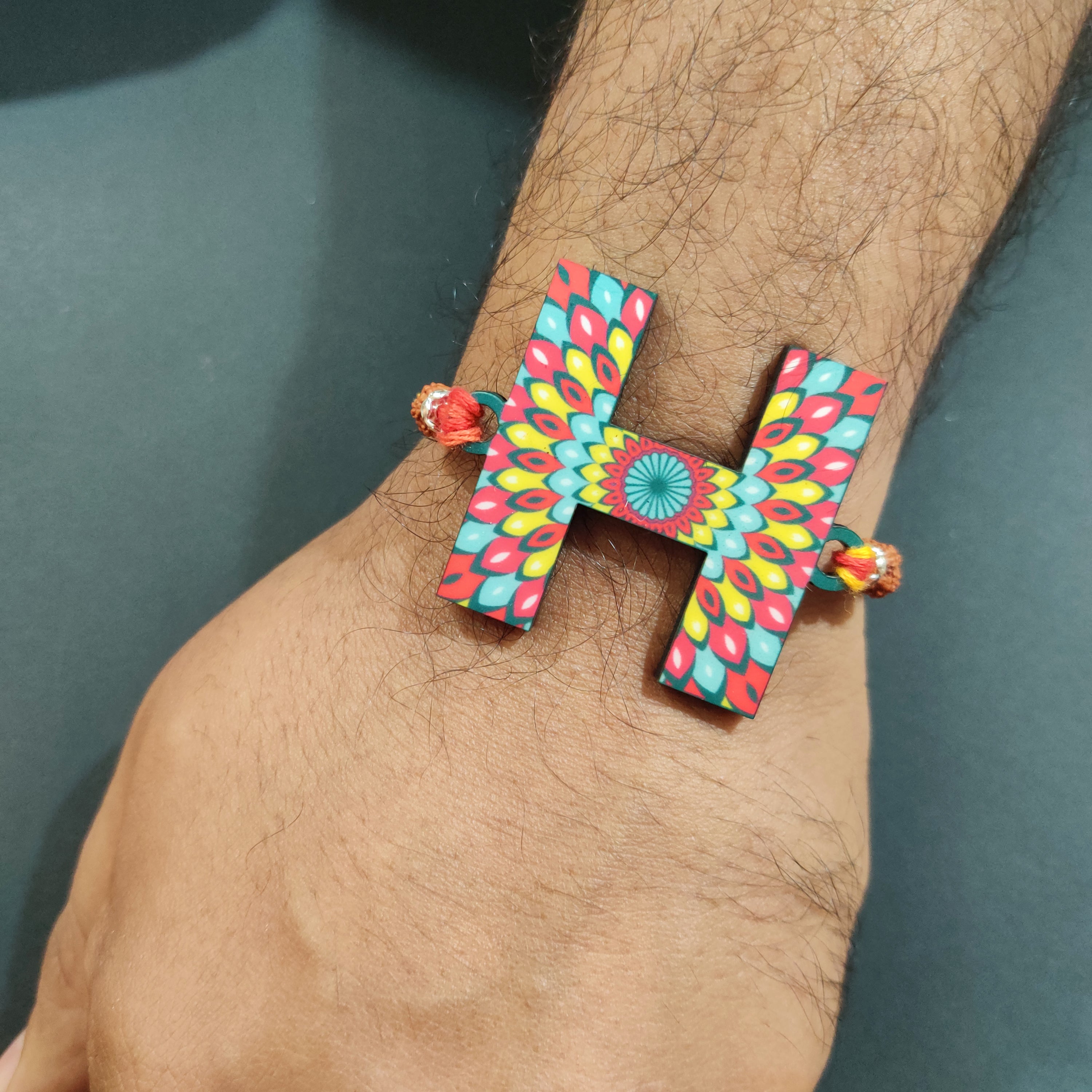 Indianvibez Alphabet H Wooden Rakhi - Kids Rakhi - Distacart
