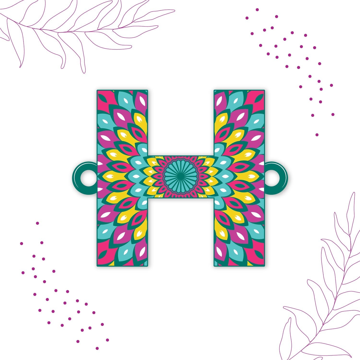 Indianvibez Alphabet H Wooden Rakhi - Kids Rakhi - Distacart