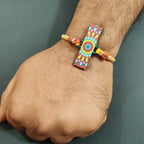 Indianvibez Alphabet J Wooden Rakhi - Kids Rakhi