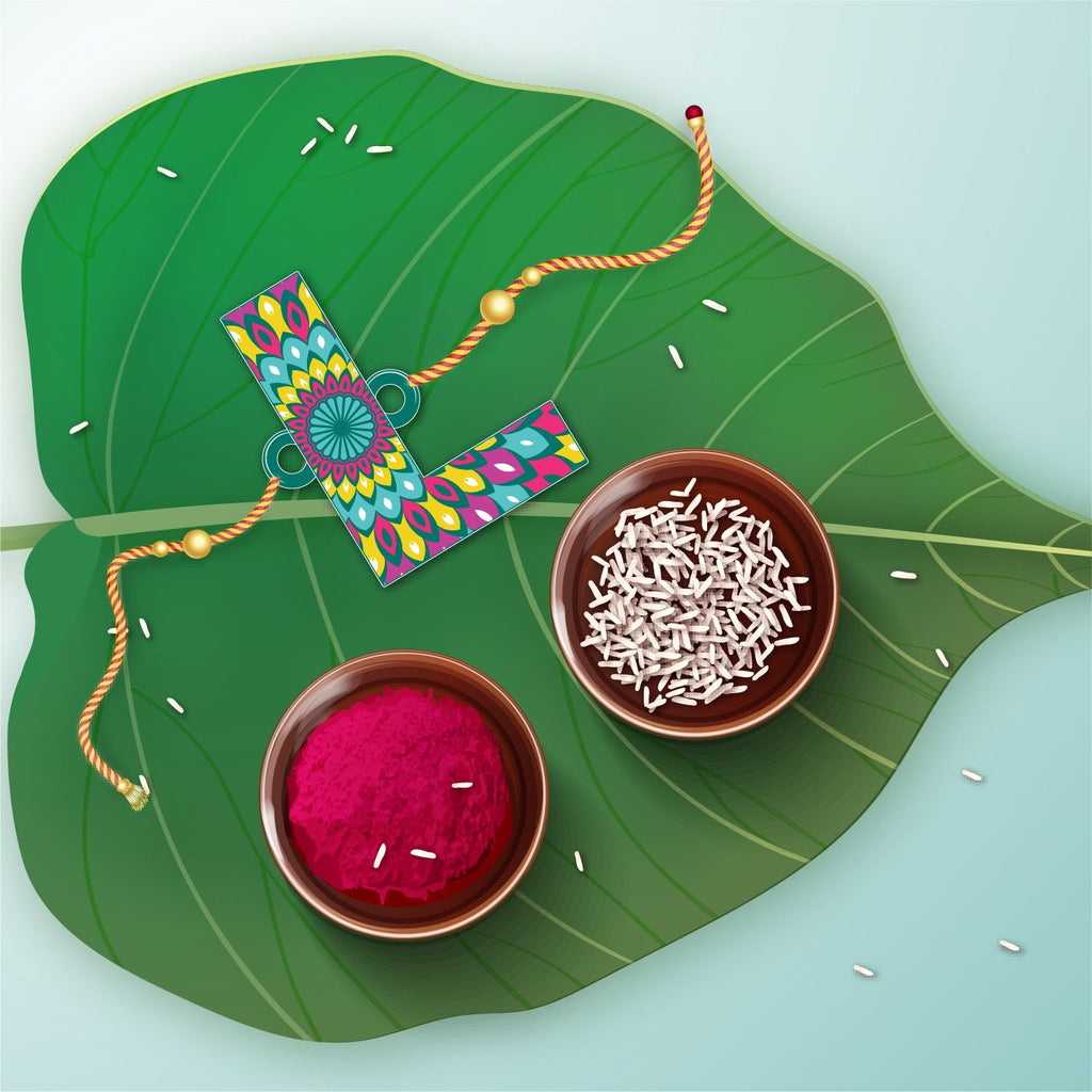 Indianvibez Alphabet L Wooden Rakhi - Kids Rakhi - Distacart
