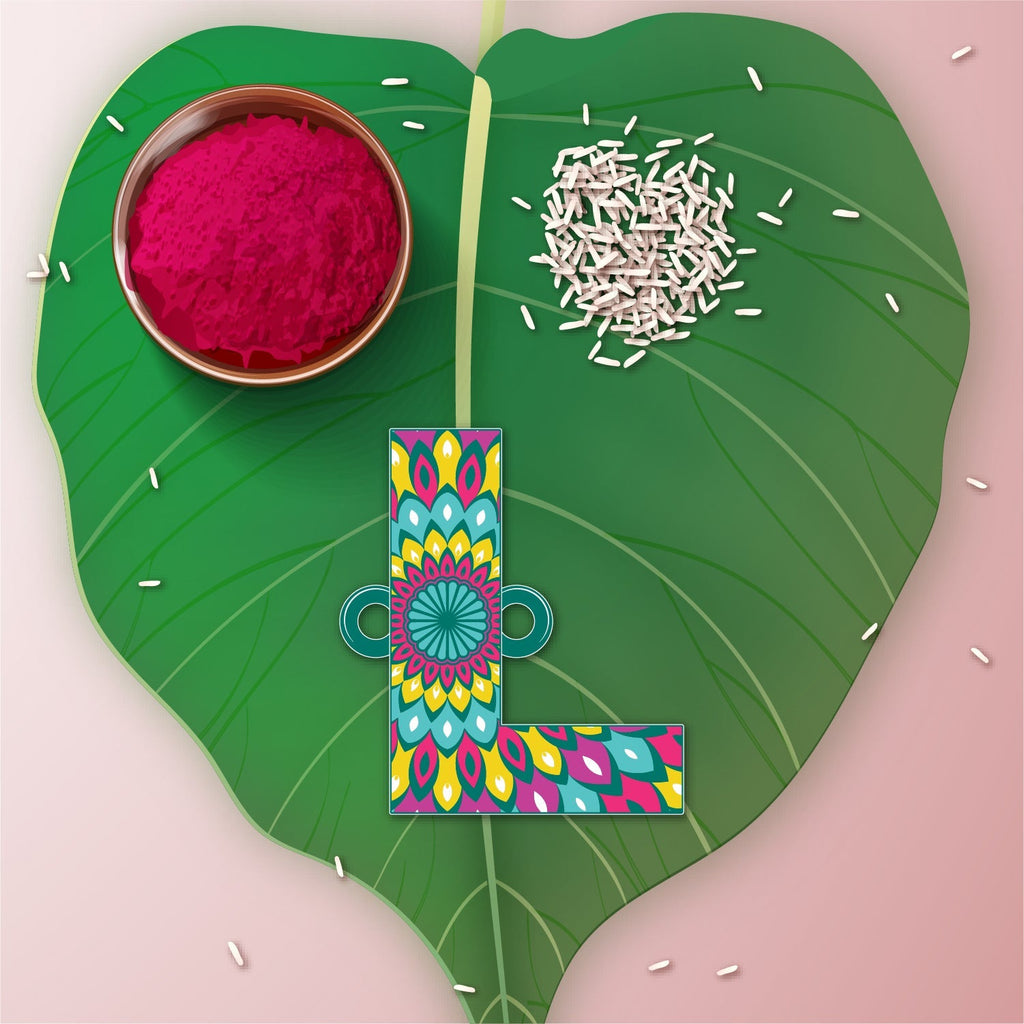 Indianvibez Alphabet L Wooden Rakhi - Kids Rakhi - Distacart