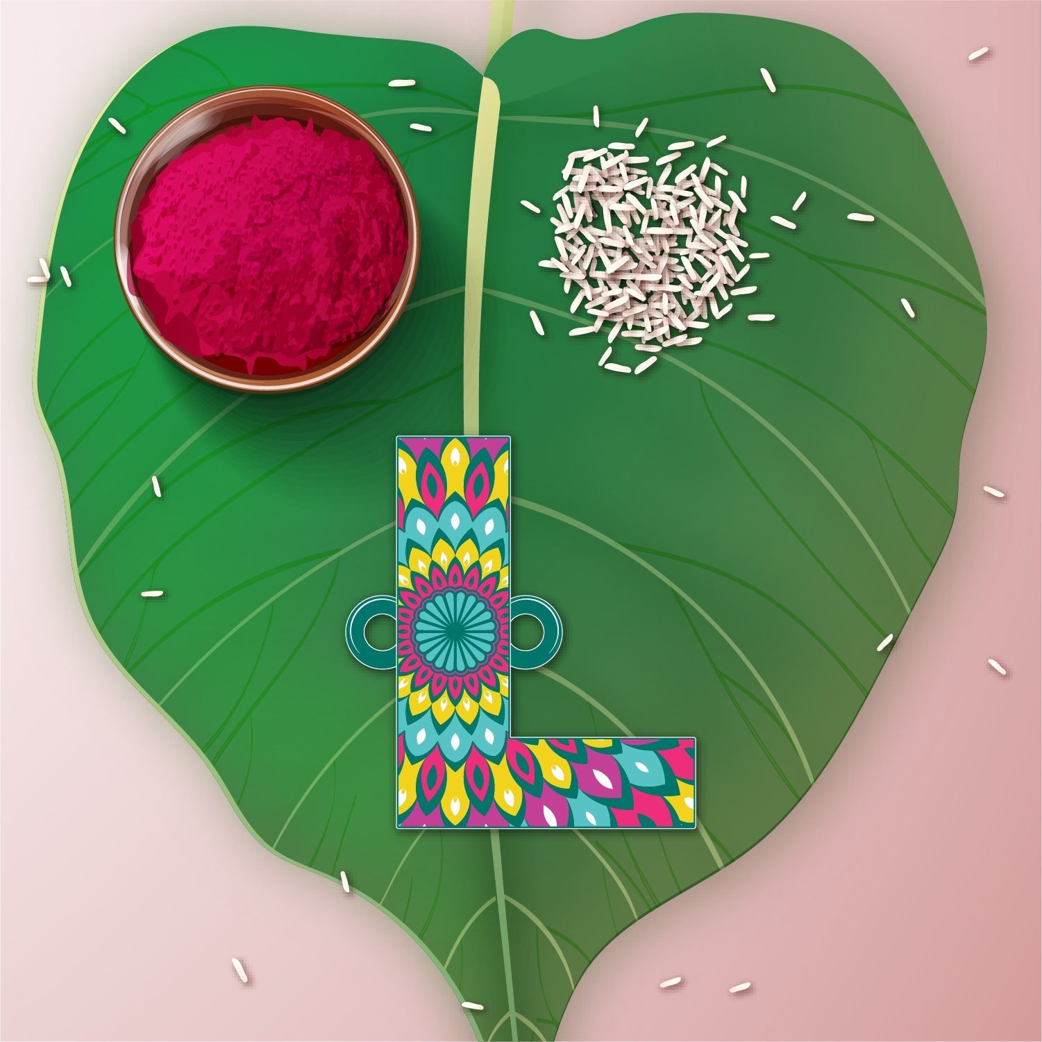 Indianvibez Alphabet L Wooden Rakhi - Kids Rakhi - Distacart