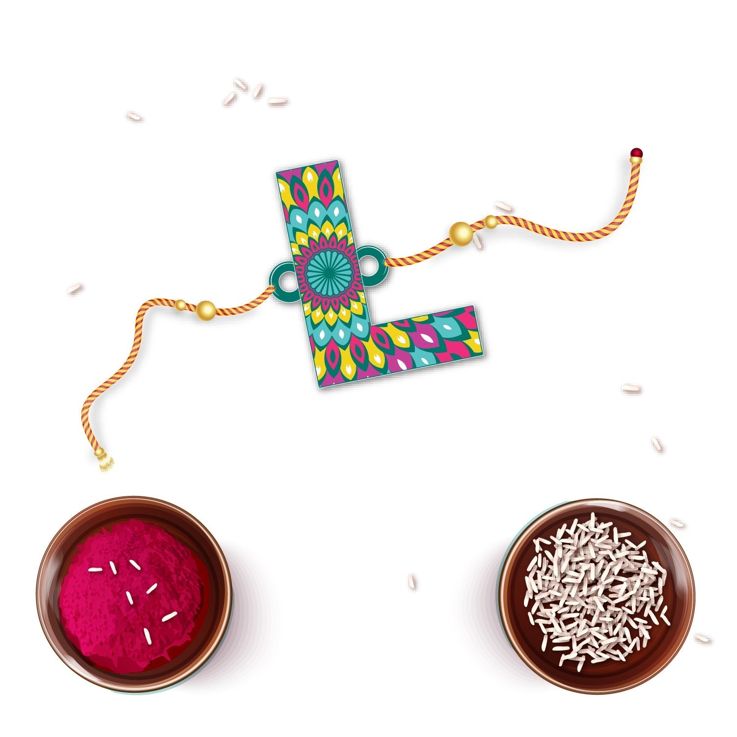 Indianvibez Alphabet L Wooden Rakhi - Kids Rakhi - Distacart