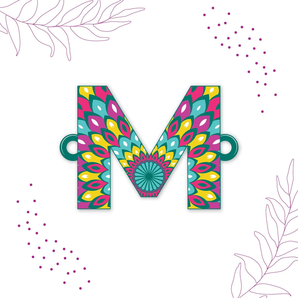 Indianvibez Alphabet M Wooden Rakhi - Kids Rakhi